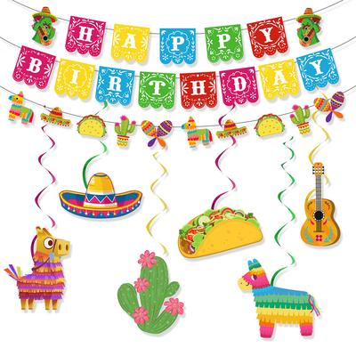 Mexican Holiday Decoration, Birthday Party Arrangement, Flag Latte Flower Tower Can Be Customized With Spiral Pendant.
