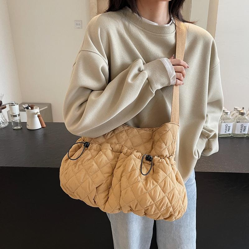 Large Capacity Tote Bag Women's Rhomboid Bag Commuter Crossbody Bag