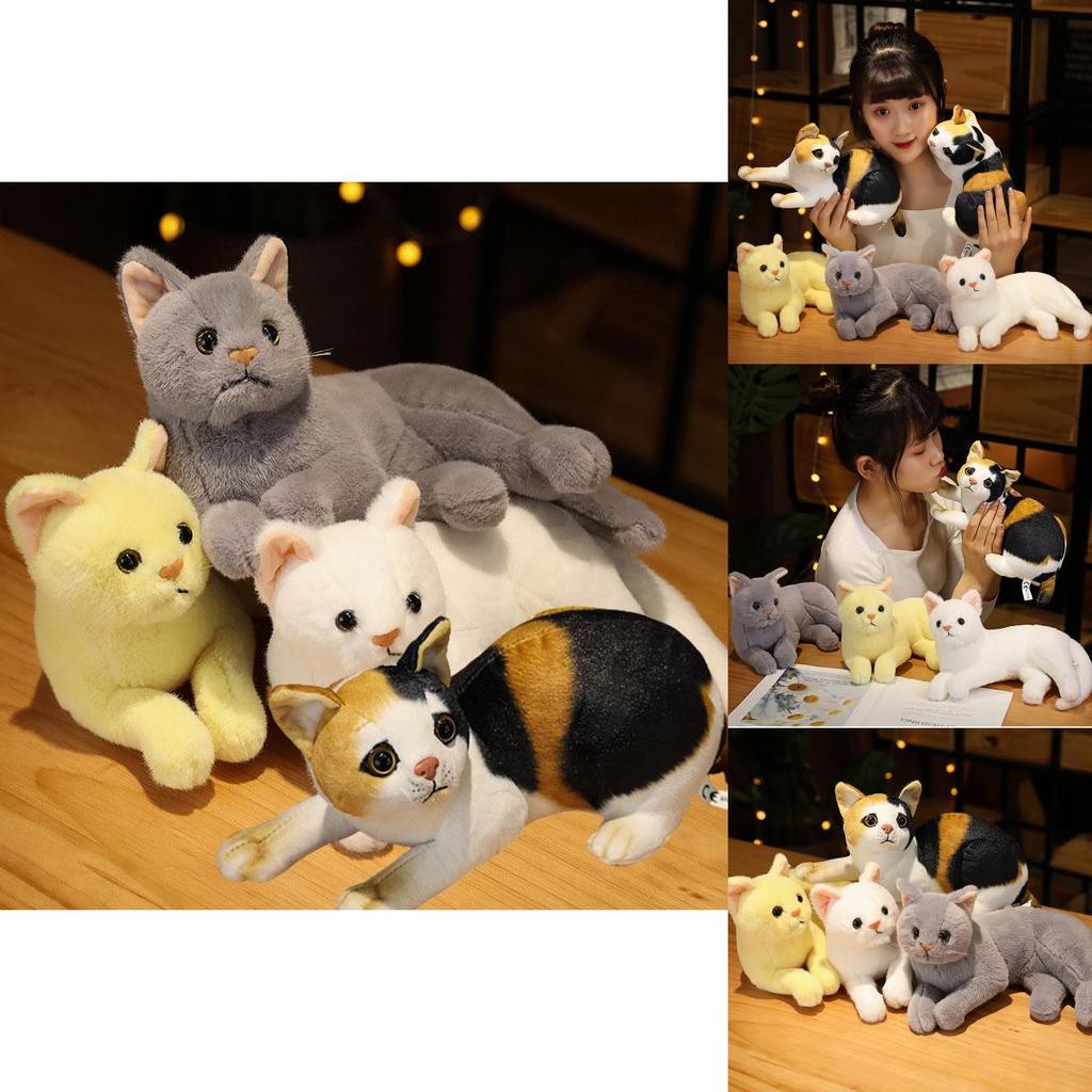 Cute And Cuddly Cat Plush Toy Realistic Animal Stuffed Doll For Kids Perfect Birthday Gift