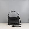 Women's 2026 Fashionable Woven Cowhide Shoulder Bag - Versatile & Simple Design
