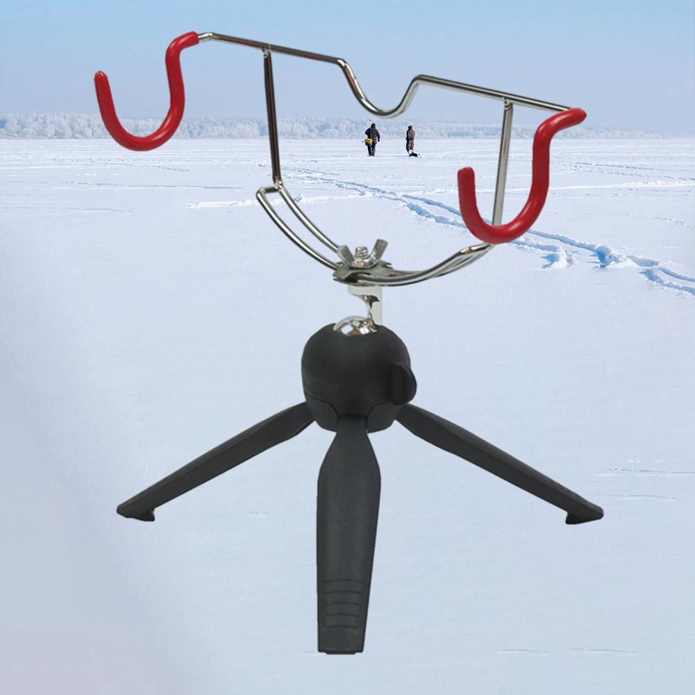 Portable Ice Fishing Rod Holder Easily Installation Metal Folding Rod Holder Adjustable Angle Fishing Rod Pole Holder