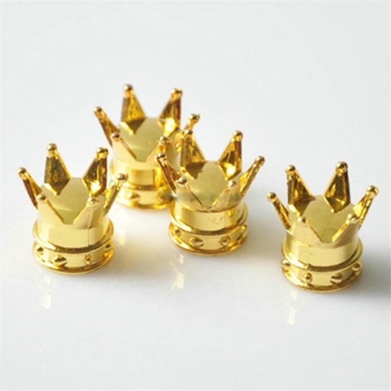 4pcs/lot Car Truck Motocycle Bike Valve Caps Crown Shaped Tire Wheel Stem Air Valve Cap Tyres