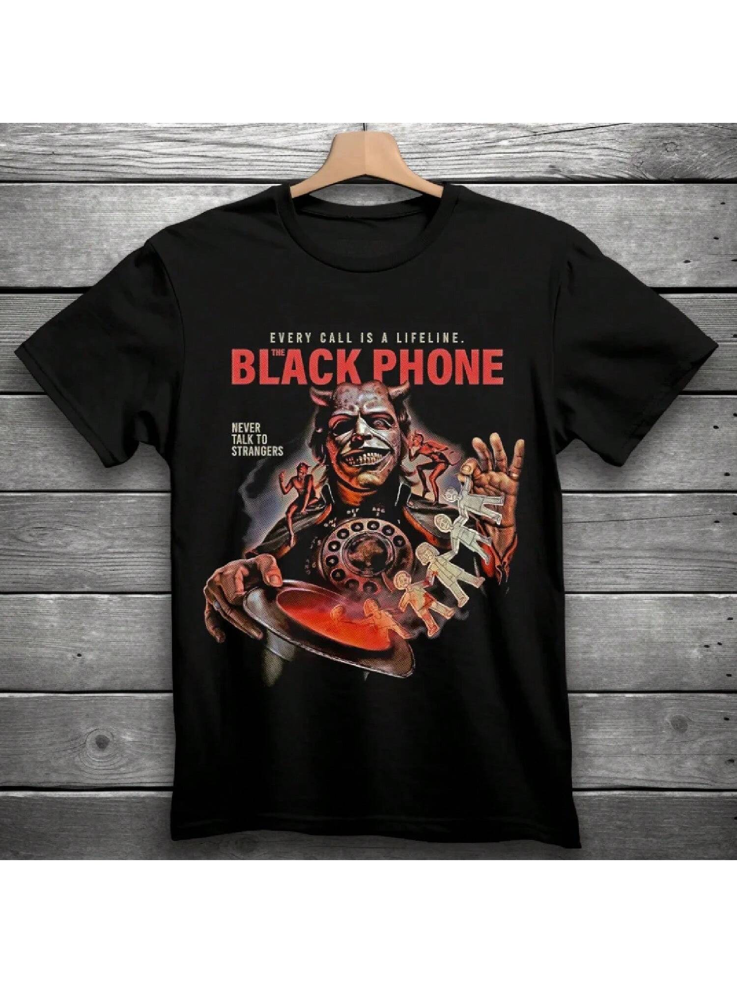 

The Black Phone Never Talk To Strangers Horror Movie T-Shirt Black XXXXXL чорний