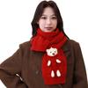 New Year's Christmas gift cute bear red scarf women's winter new warm versatile knitted wool scarf