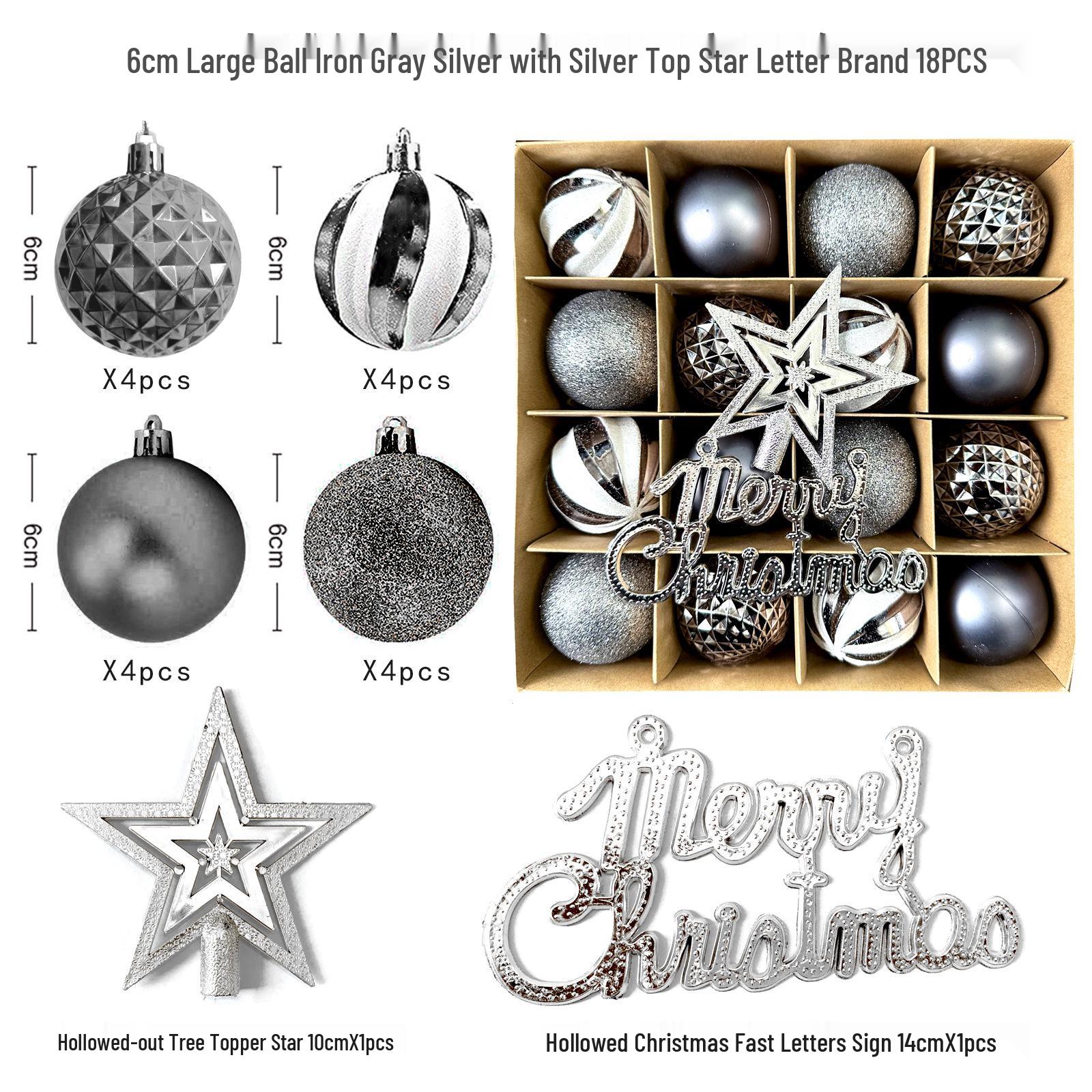 

SHEIN 6cm Christmas Tree Decoration Set: 44 Painted Electroplated Plastic Balls in Gift Box Christmas Ball Kraft Paper Box