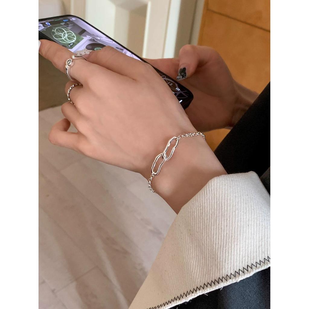 LT-16 Korean Version of Niche Design Chain Simple Silver Bracelet Women's Light Luxury Niche High-end