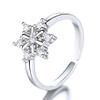 2026 Japanese and Korean Ins Fashion Snowflake Ring Women's Opening Adjustable High-end Zircon Ring Simple Trend Hand Jewelry