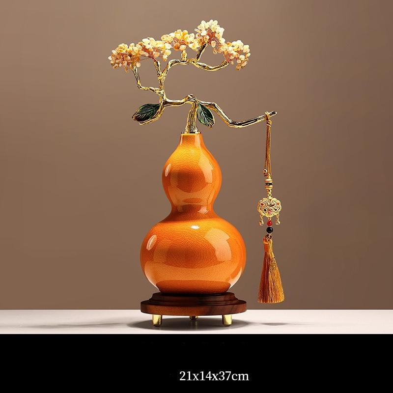 Luxury Art Deco Gourd Ornament Auspicious Purple Qi East High-End Decor Living Room Entrance Hall Desktop Premium Ornament