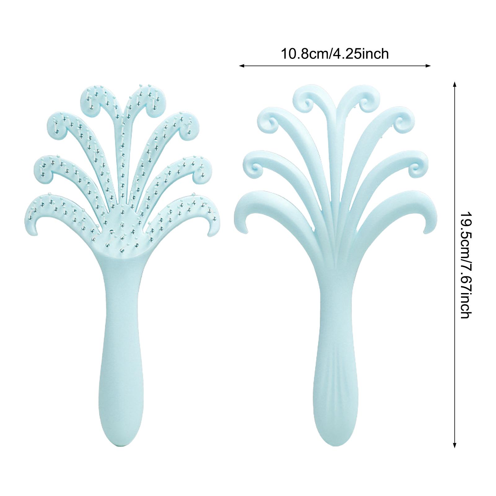 Octopus Shaped Comb Fluffy and Hair Friendly Massage Comb Suitable for Both Dry and Wet Portable and Exclusively Comb for Girls светло-синий