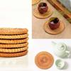 Rattan Coasters, Coasters Exotic Handmade Teacup Coasters Round Vitenam Rattan Coasters with Holder, Set of 7 (10CM)