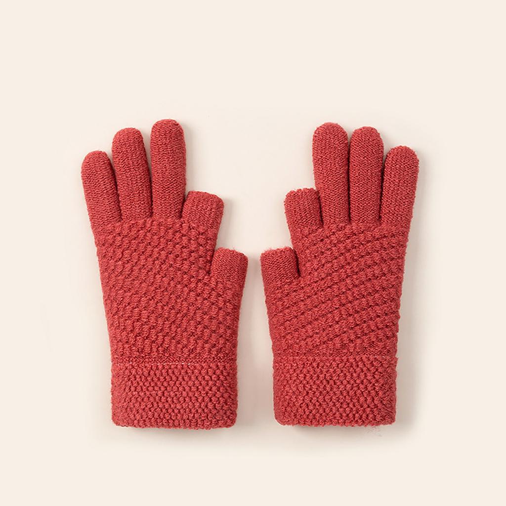 Women Stylish Thicken Thermal Gloves Thick Gloves Stylish Knit Thermal Gloves Winter Warm Full Finger Gloves