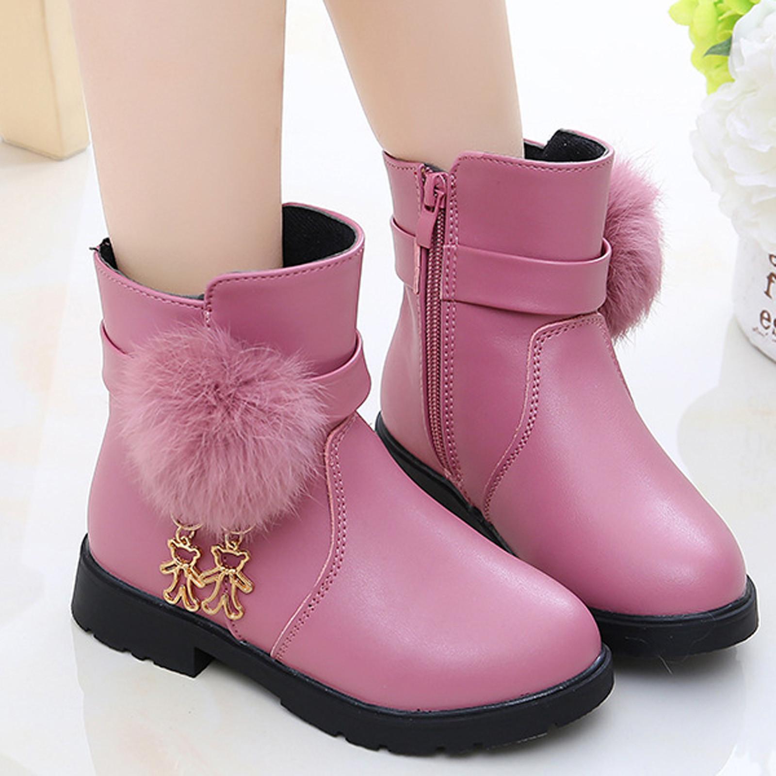 

Модная обувь принцессы для малышей, модные кожаные сапоги 29 розовый