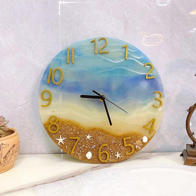Clock Silicone Mold Clock Alarm Resin Mold Round Timer-Epoxy Casting Mold for DIY Resin Crafts Home Wall Decorations