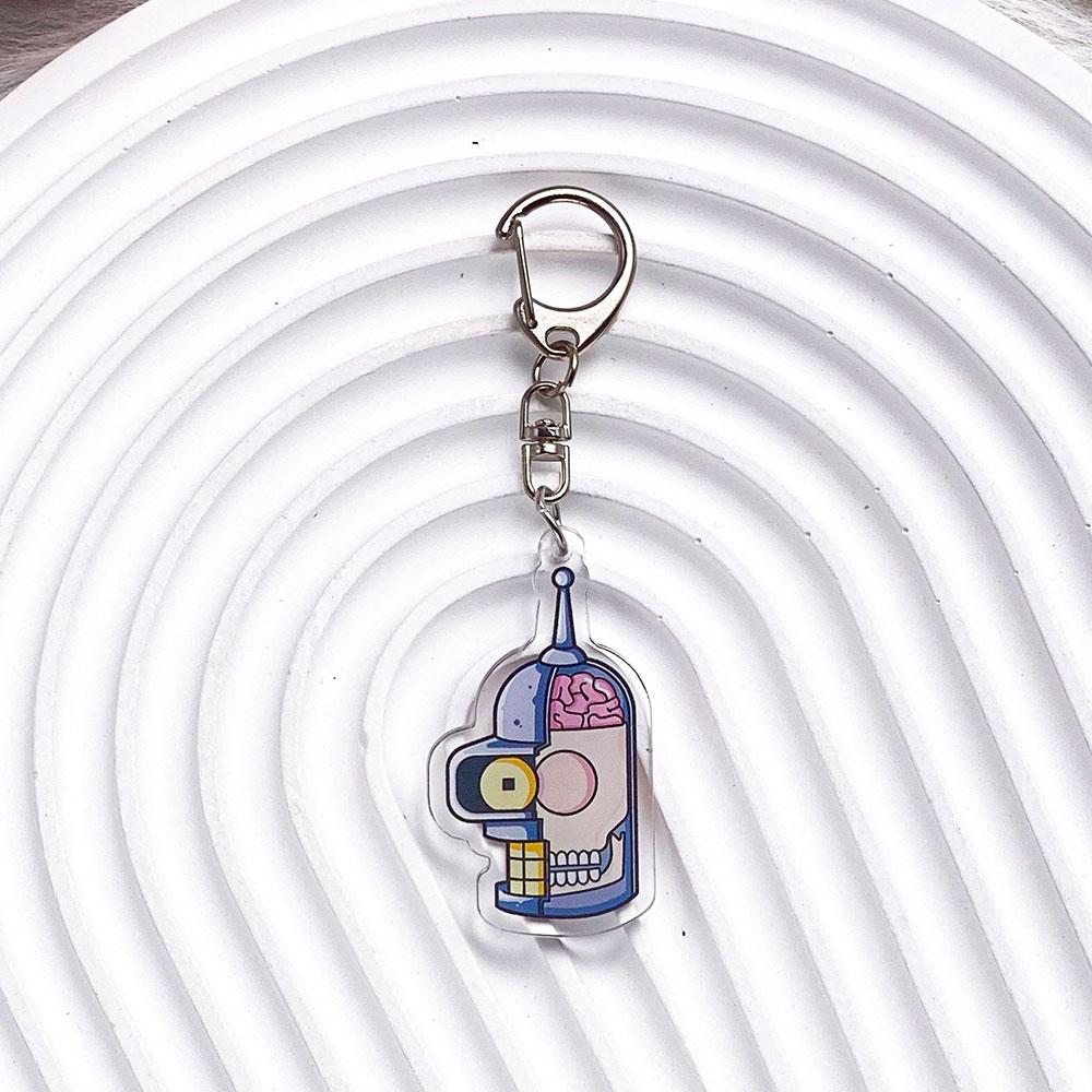 Anime Character Futurama Philip J Fry Acrylic Car Keychain Accessories Bag Charm Cartoon Cute Backpack Pendant Gifts For Friends