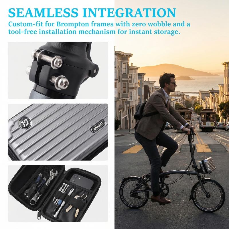 Front Bicycle Carrier Mount Adapter Bag Block Bracket Kit with Screws Firm Fixation Easy Installation for Bikers