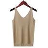 Top Estivi da Donna a Bretelle Scollo a V Senza Maniche Vestibilità Ampia Pullover Top Seta Lucida Brillante Tinta Unita Parte Inferiore Streetwear