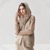 Women's Hooded Cashmere Knit Vest - Zippered, Sleeveless, Drawstring Cape for Autumn/Winter
