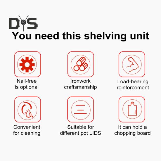 Pot Lid Stand Rack Kitchen Pan Organizer High Stability Multi-Functional Space-Saving Kitchen Baking Tray Cutting Board Holder