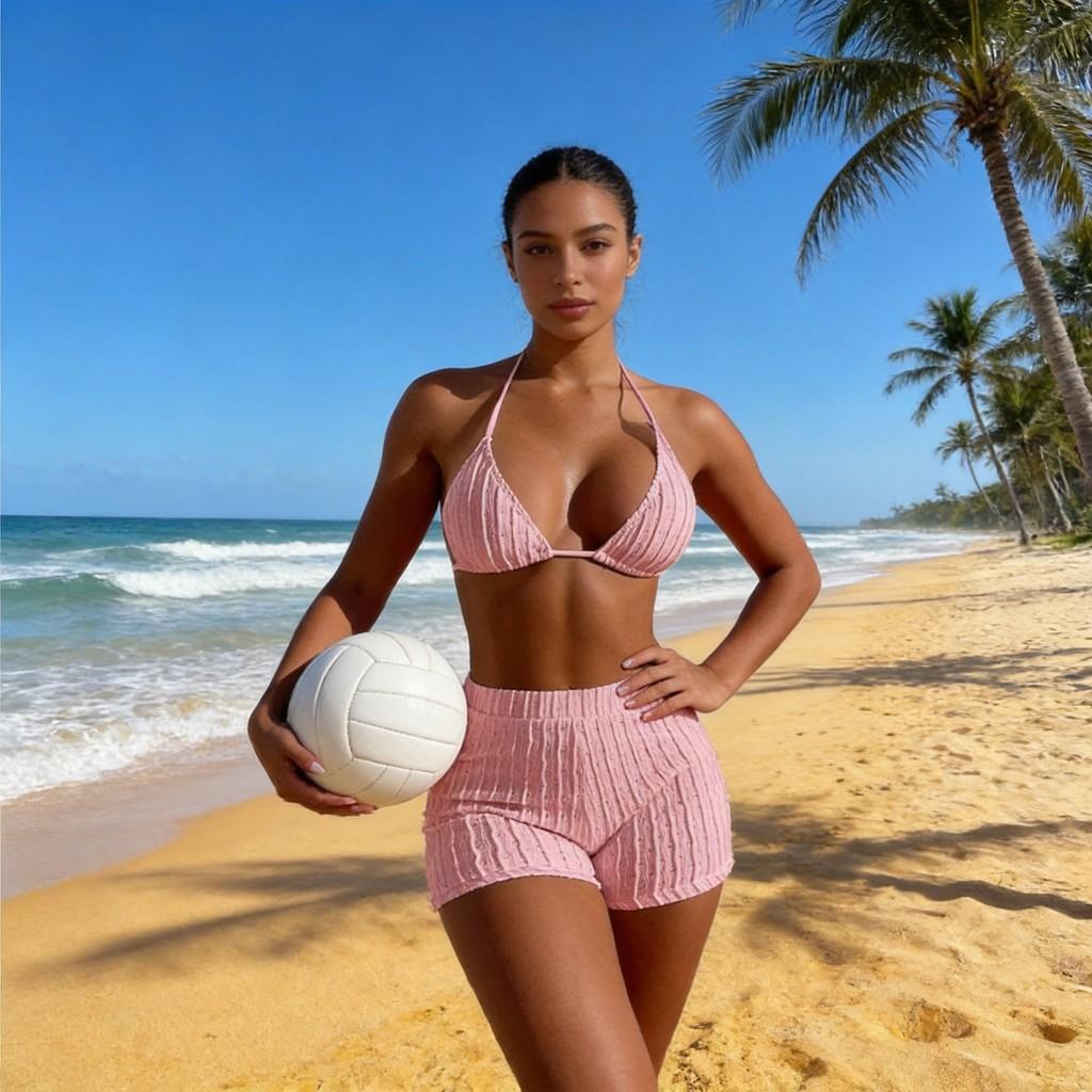 Classic Womens Polyester Bikini Swimsuit With Mesh Panels For Water Sports