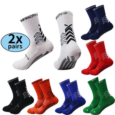 2 Paar Herren Outdoor-Sportsocken mit Handtuchunterseite, rutschfest, atmungsaktiv