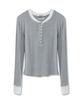 AVANDRESS Tilda Coverstitch Half Button Tee_5 Colors