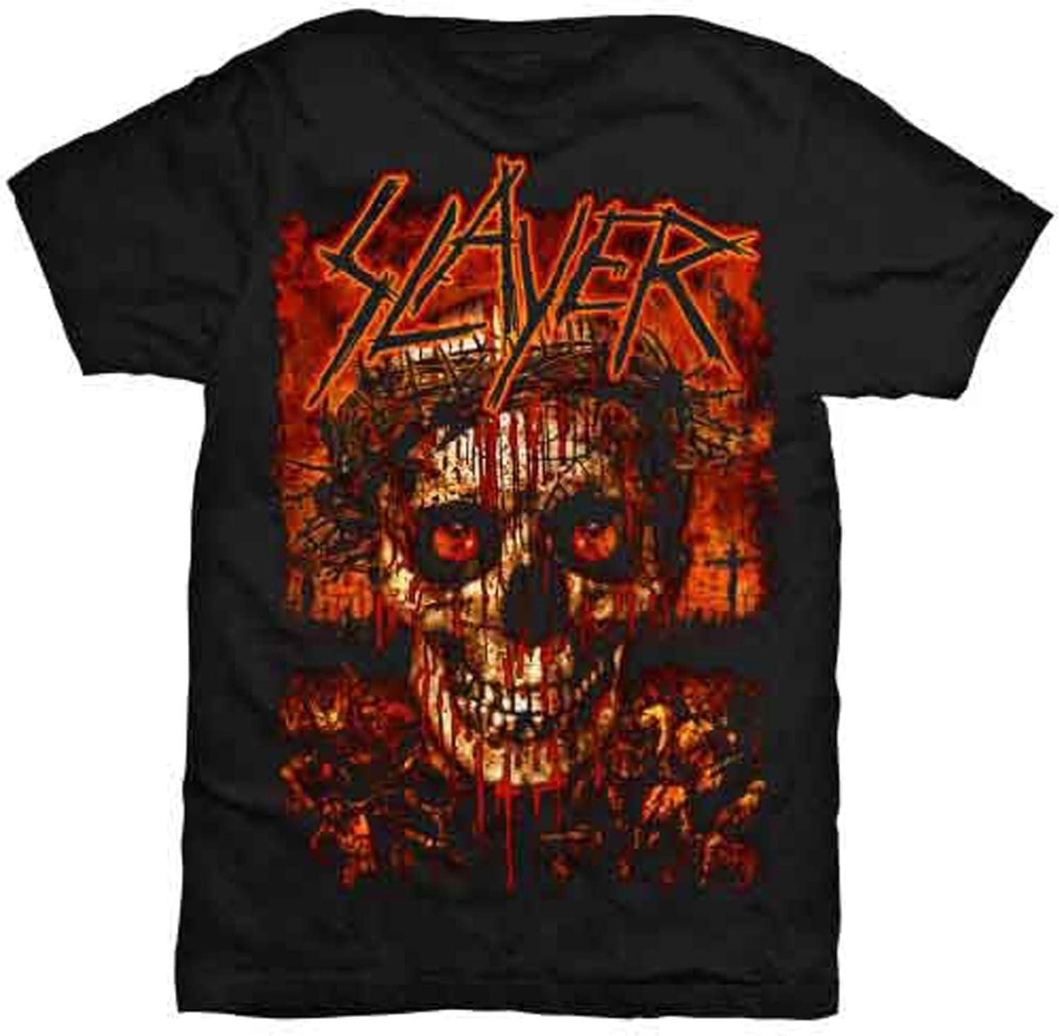 Slayer Crowned Skull Band Logo T Shirt XXXXXL чёрный