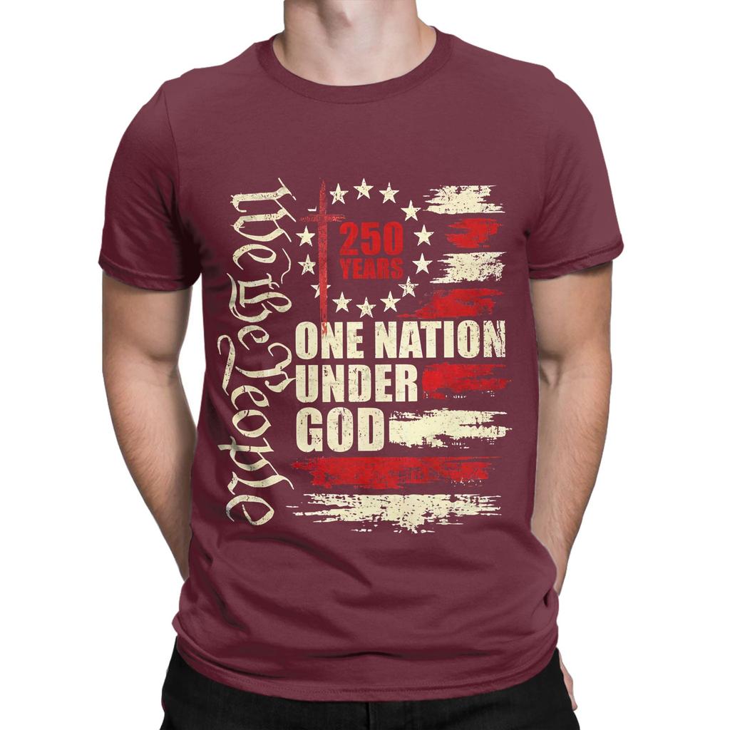 One Nation Under God 250 Years Of Freedom Funny Graphic 100 Cotton TShirt Freedom 250 Tees Tops For Unisex