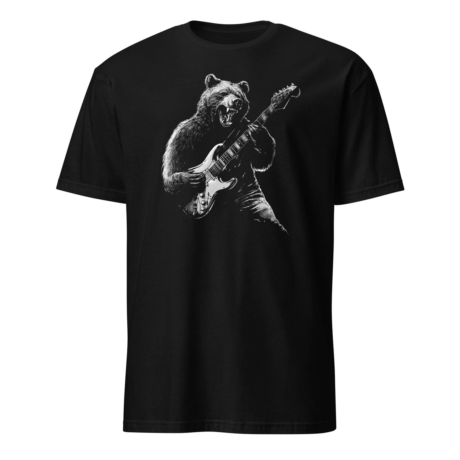 Bear Guitar Shirt Rock n Roll Bear Playing Guitar T-Shirt Size S-3XL Gift Tee XL
