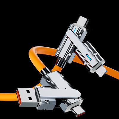 100W 2 In 2 Pd Fast Usb Cable For Huawei/Honor Retractable Portable 4 In 1 Micro Usb Type C Charger Cable For Iphone Samsung