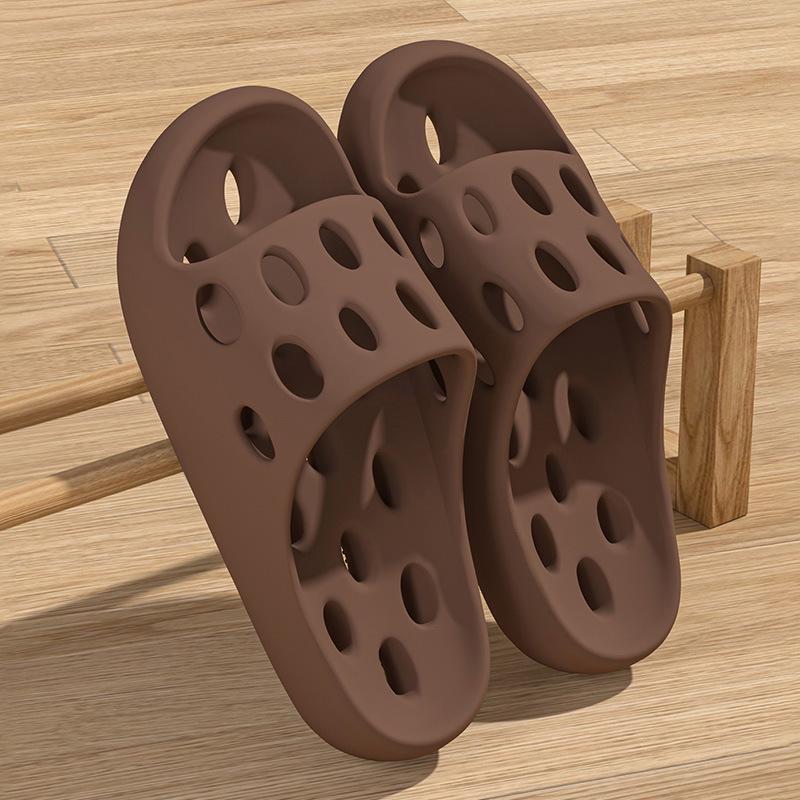 Women's Summer Indoor Non-Slip Cool Slippers - Comfortable, Breathable Hole Design for Men and Women