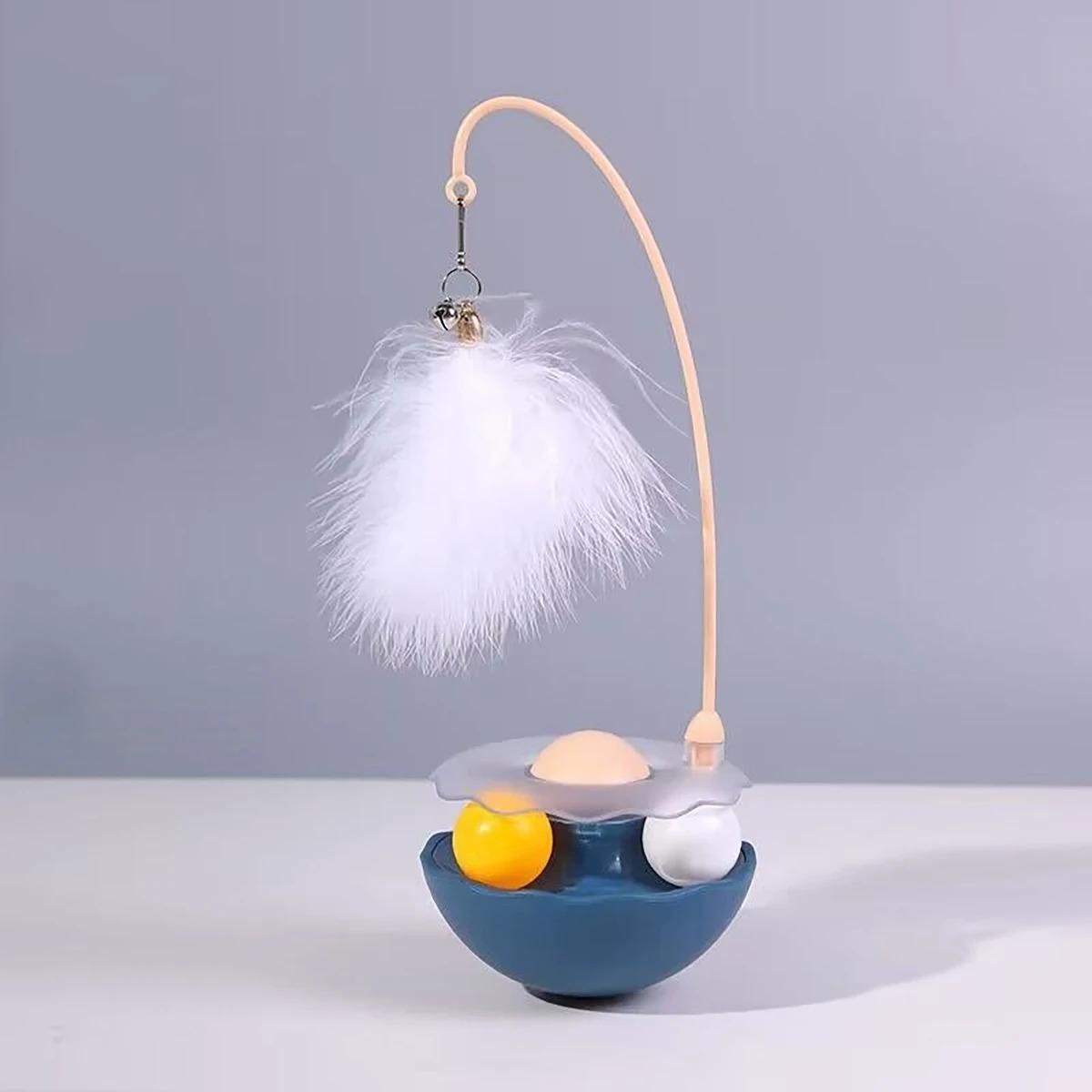 

Tumbler Cat Toy Removable Stick Feather Scratching Ball Anti-Bite Turntable Interactive Toy For Small Cats, Kitten Interesting Pet Supplies 1PCS синий