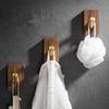Tuqiu Bathroom Robe Hook Wall Hooks Wood Kitchen Towel Hook Brass Brushed Gold Key Hat Bag Hanger Holder Clothes Hook