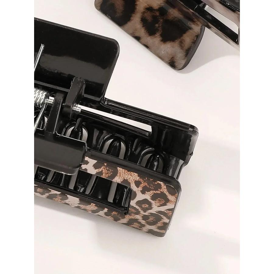 3 Pcs Hair Claw Clips, Leopard Print Design Vintage Big Hair Clips for Women, Hair Accessories for Girls.