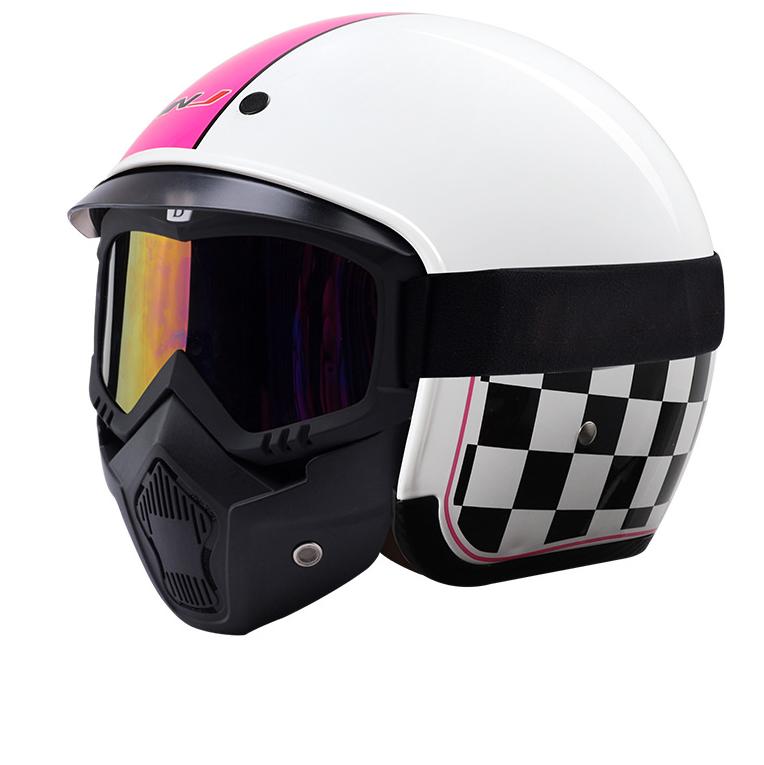 HNJ Harley Retro Electric Car Helmet Battery Men's Women's Half