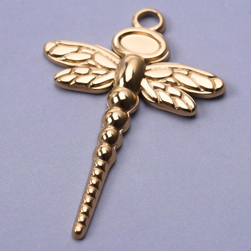 5pcs Fashion Bird Dragonfly Pendant Real Gold Plated Stainless Steel Charm Butterfly Pendants For Jewelry Making Bulk Breloques