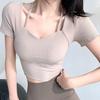2025 Stilvolles Crop-Top: Gepolstertes Sportliches T-Shirt - Sexy Lässig zum Laufen & Yoga