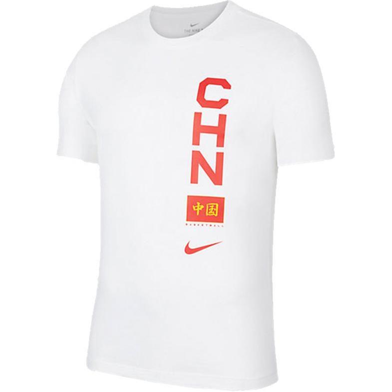 Nike T Shirts Men's White Crew Neck Moderate Straight Fit CT8789-100