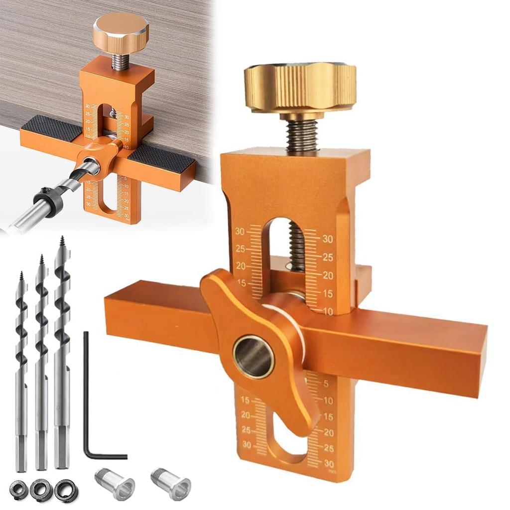 Drill Guide Cabinet Door Mounting Positioner Hole Drilling Dowel Hole Positioning Guide Mounting Clamp