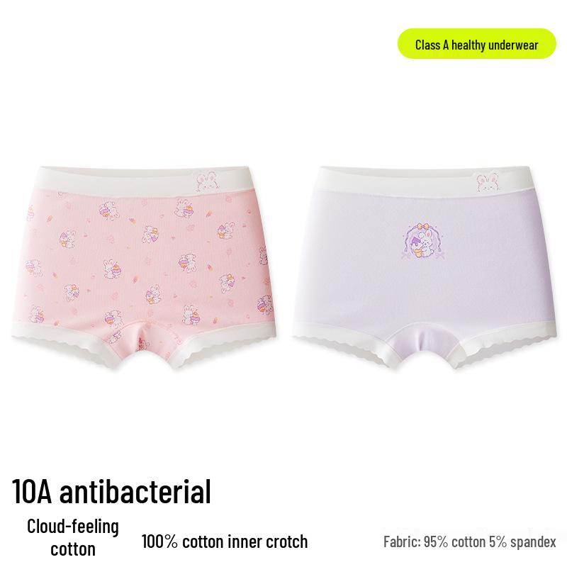 A-Grade Pure Cotton Girls' Boxer Briefs - No Wedgies, All-Cotton Crotch, Perfect for Small & Medium Kids