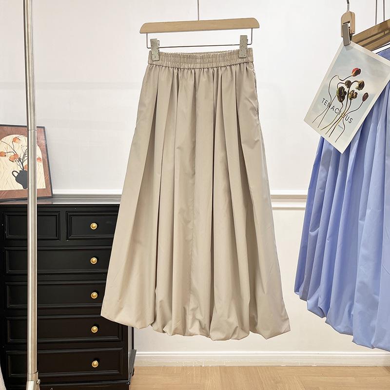 Japanese Tulip Bubble Midi Skirt for Women with Pockets - Summer 2023 Collection