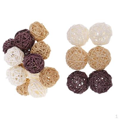 21pcs 3/5/6cm Wicker Rattan Balls Decorative Orbs Vase Fillers Twig for Hanging Decor,
