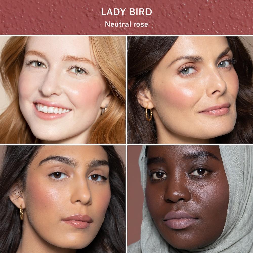 Ilia Multi Stick Cream Blush + HiGhliGhter + Lippenstift 0,15 Unzen 4,5 g Lady Bird Neutrales Rosé