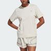 Adidas X Stella McCartney Truecasuals Regular Tee Solid Logo Round Neck Short Sleeve T-Shirt Women Tops Off-White IJ0569