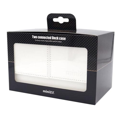 

Mini 2x Two-Piece Deck Case with Drawers, Double Sleeve Compatible, White Leather-Look Card Case for TCG Trading Cards