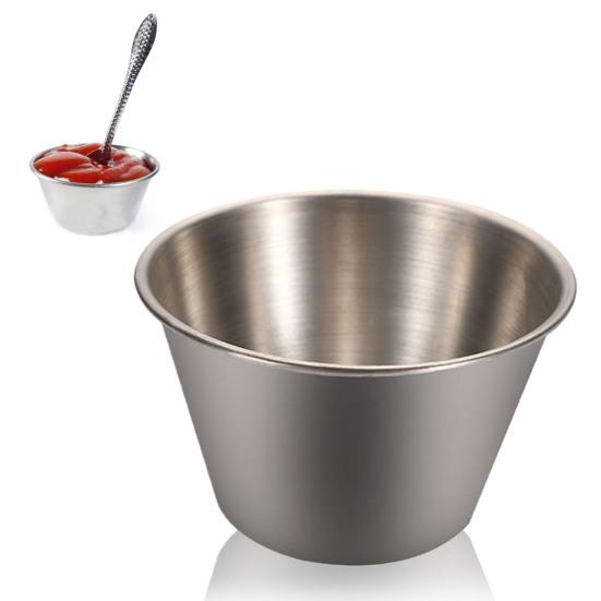 Stainless Steel Sauce Cup Round Dipping Tomato Condiments Bowl Kitchen Accessory