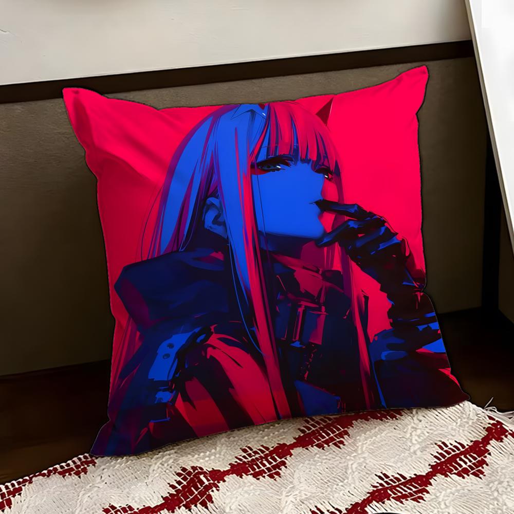 DDARLING in the FFRANXX Anime Cushion Cover Reversible Soft Durable Pillow Cover Home  Car MultiScene Use for Daily Comfort