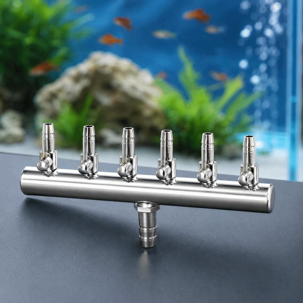 6-Way Aquarium Valve Lever Valve Air Distributor Durable Air Flow Splitter Aquaculture Use