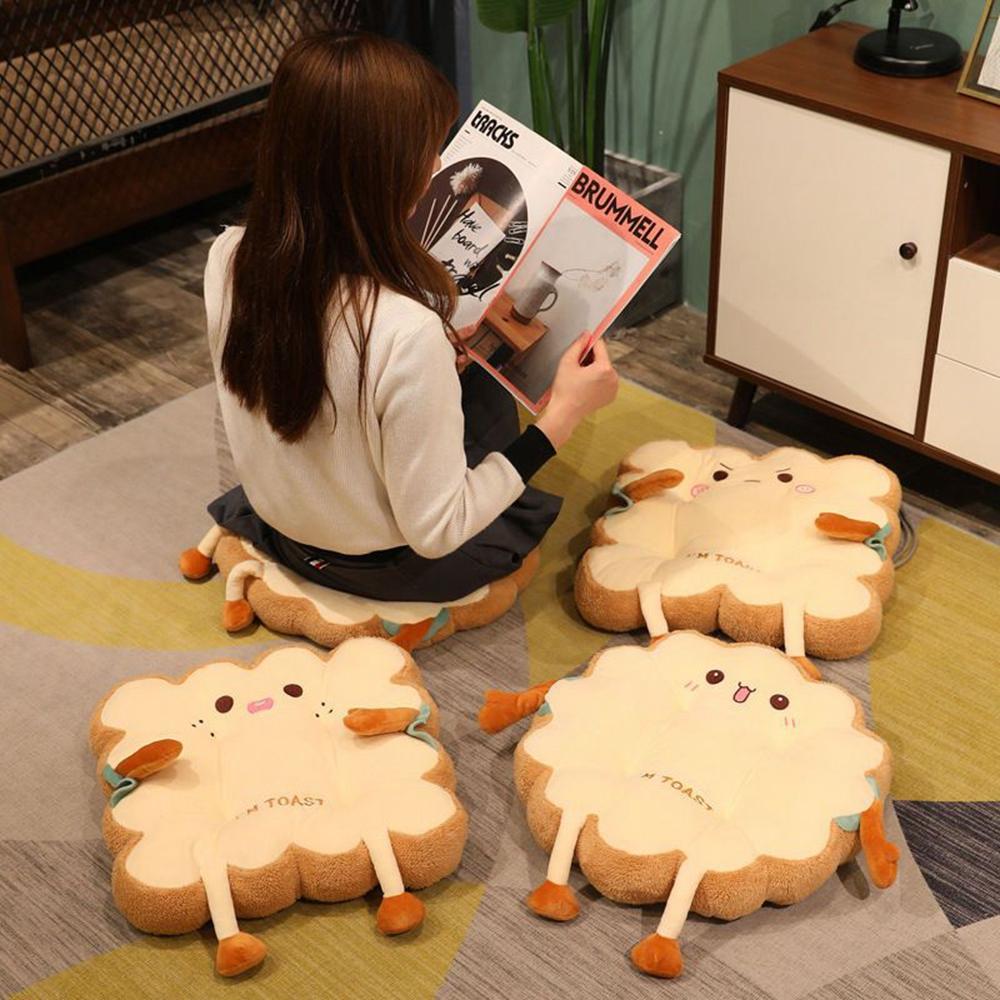 Cute Cushion Chair Butt Cushion Plush Toy Square Round with Rope Non-Slip Seat Cushion Office Home Send Gifts for Friends