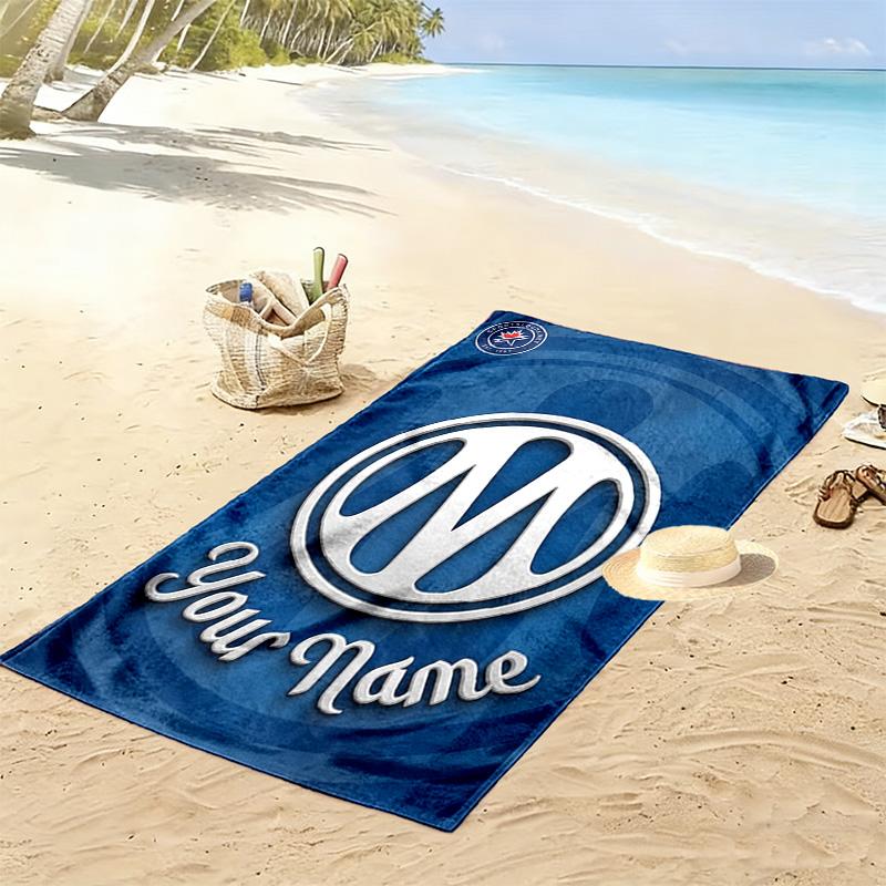 Name Custom Olympique De Marseille Print Beach Towel, Large Soft Quick Dry Towel for Beach Camping Swimming