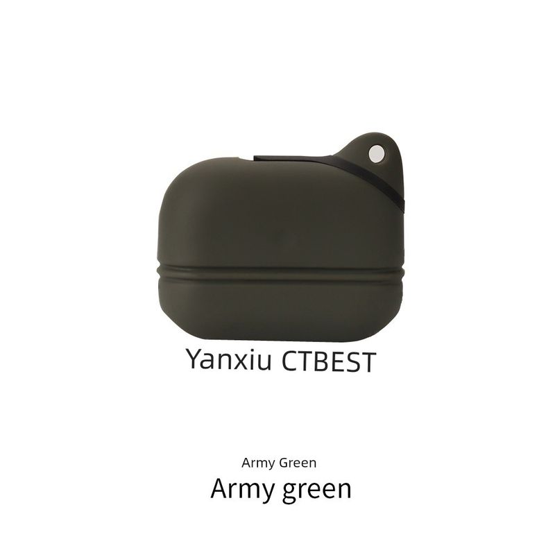 

Bluetooth Headset Protective Case Earphone Case Silicone Waterproof Soft Case Minimalist Bubble Wrap Drop-Resistant Box Stylish Cosmetics Bag Cartoon Apple AirPods Pro Army Green protective sleeve
